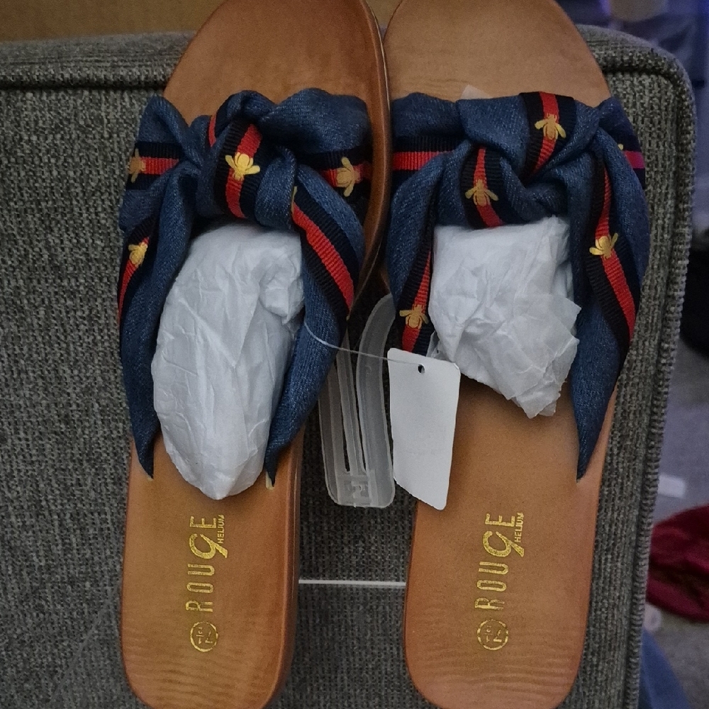 Rouge Blue and Brown Knotted Sandals